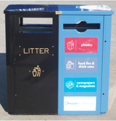 Combo Recycling & Litter Bin